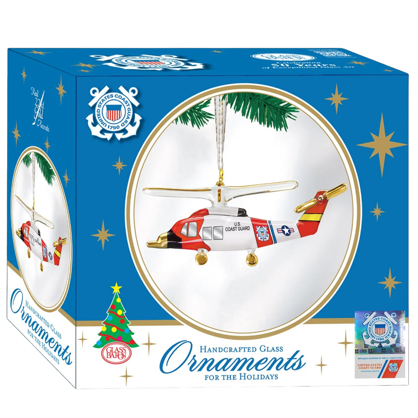 U.S. Coast Guard Jayhawk Helicopter Ornament Handcrafted Military Holiday Gift