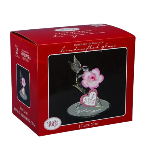 Pink Rose & Hummingbird Figurine, Forever & Always Flower Gift, Mother's Day Gift, Anniversary Gift, Wedding Gift, Home Decor