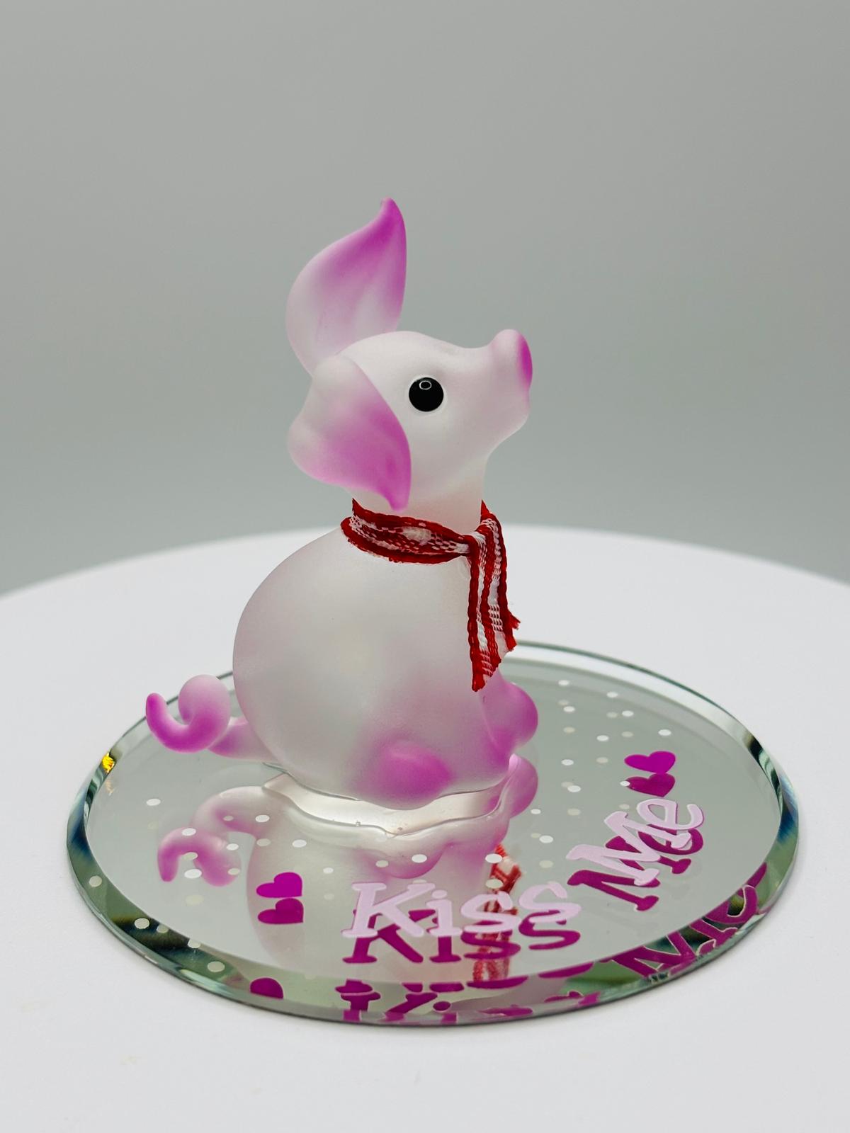 Glass Pig Figurine, Handcrafted Farm Pig Collectible, Country Farmhouse Gift, Animal Figurine, Rustic Home Décor, Glass Decor