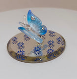 Blue Glass Butterfly Figurine | Handcrafted Nature-Inspired Decor