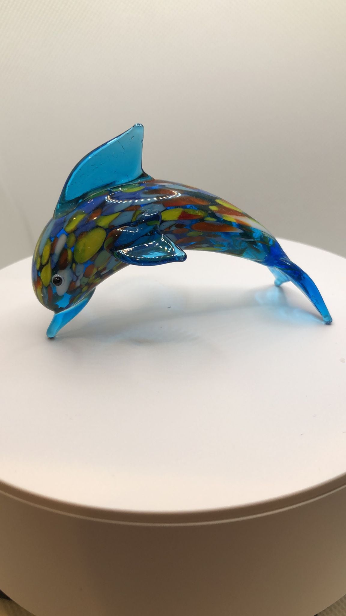 Glass Blue Dolphin, Marine Life, Gift for Her/Him, Home Decoration Figurine, Holiday Gifts, Glass Art