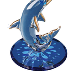 Handcrafted Glass Dolphin Figurine with Crystal Ball Ocean Collectible Gift
