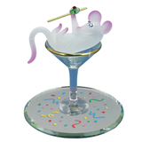 Martini Mouse Glass Figurine Handcrafted Collectible Party Decor Gift