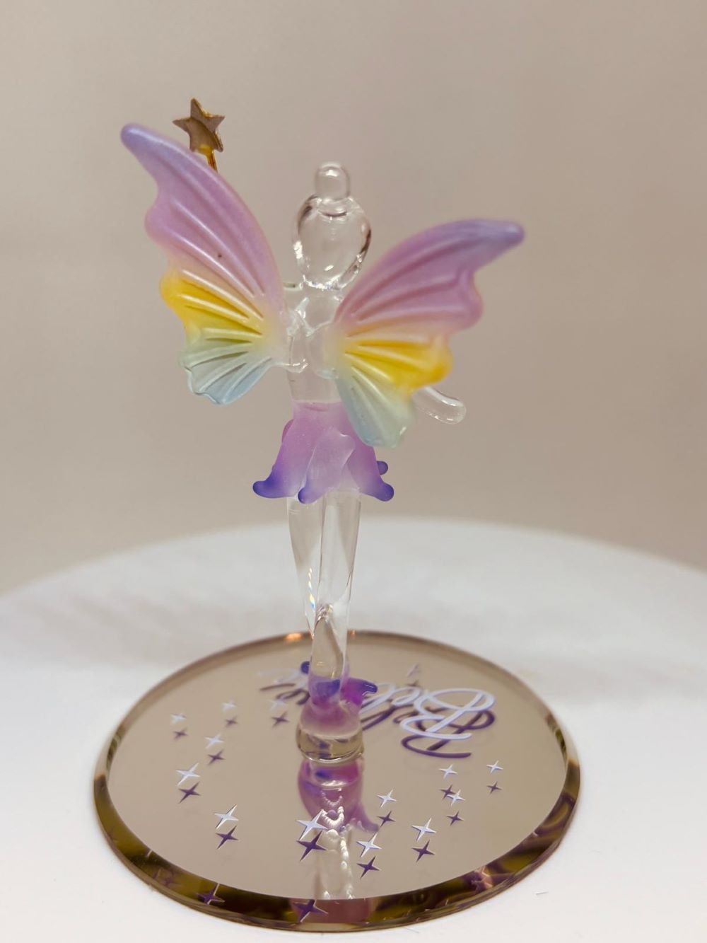 Fairy "Believe" Figurine | Handcrafted Glass Fairy with Crystals