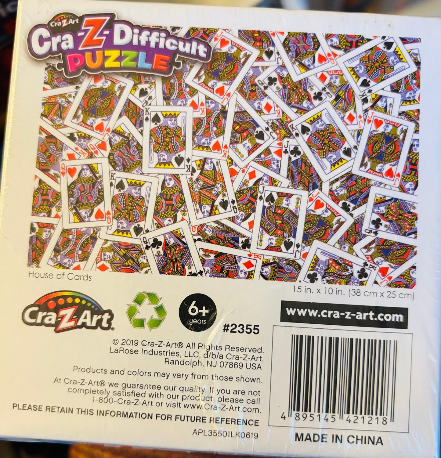 Cra-Z-Art Cra-Z-Difficult House of Cards 100 Piece Jigsaw Puzzle