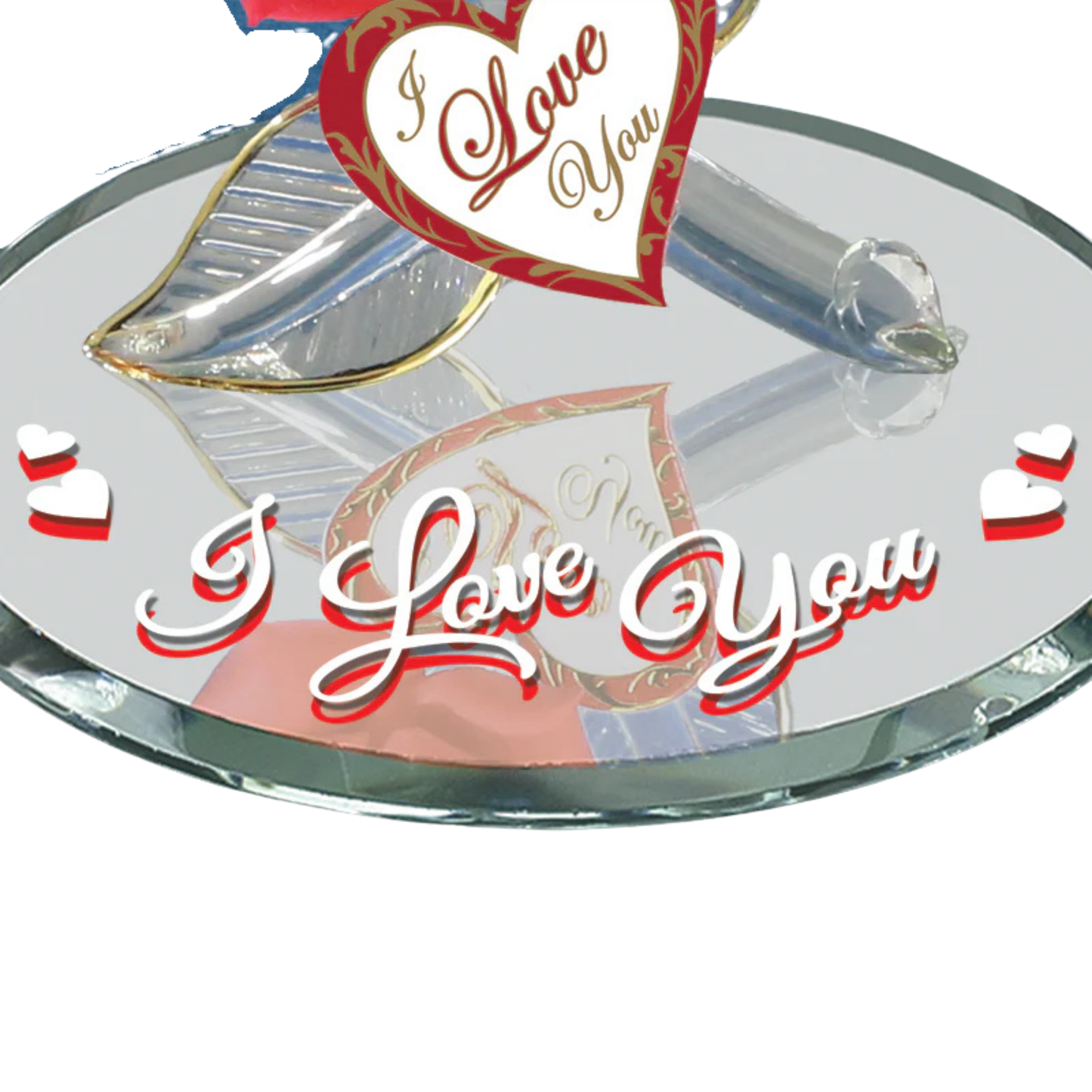 Red Rose “I Love You” Figurine | Glass Romantic Love Gift Décor