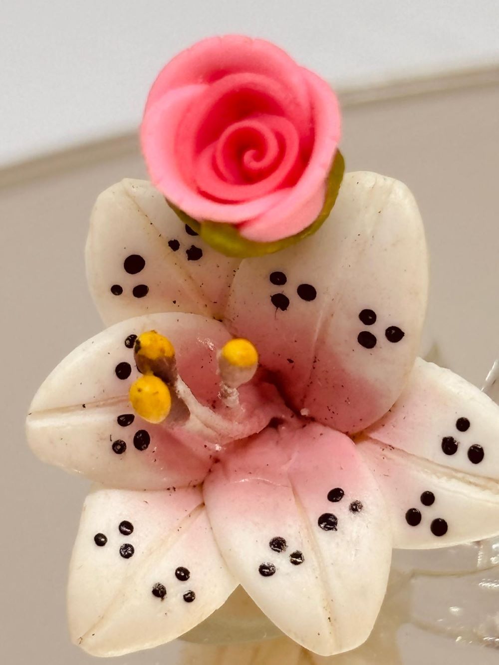 Mom “We Love You” Glass Figurine | Handcrafted Floral Gift with Butterfly Accent