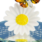 Glass Butterfly & Daisy Figurine, Handmade Monarch Butterfly, Home Decor, Gift for Butterfly Lovers, Mother's Day Gift