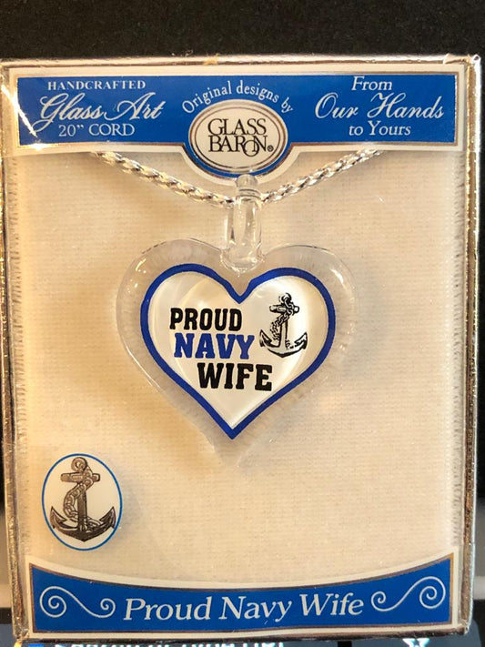 Navy Wife Necklace, Navy Spouse Necklace, Heart Necklace Gift for Wife, Christmas Gift for Wife, Anniversary Gift