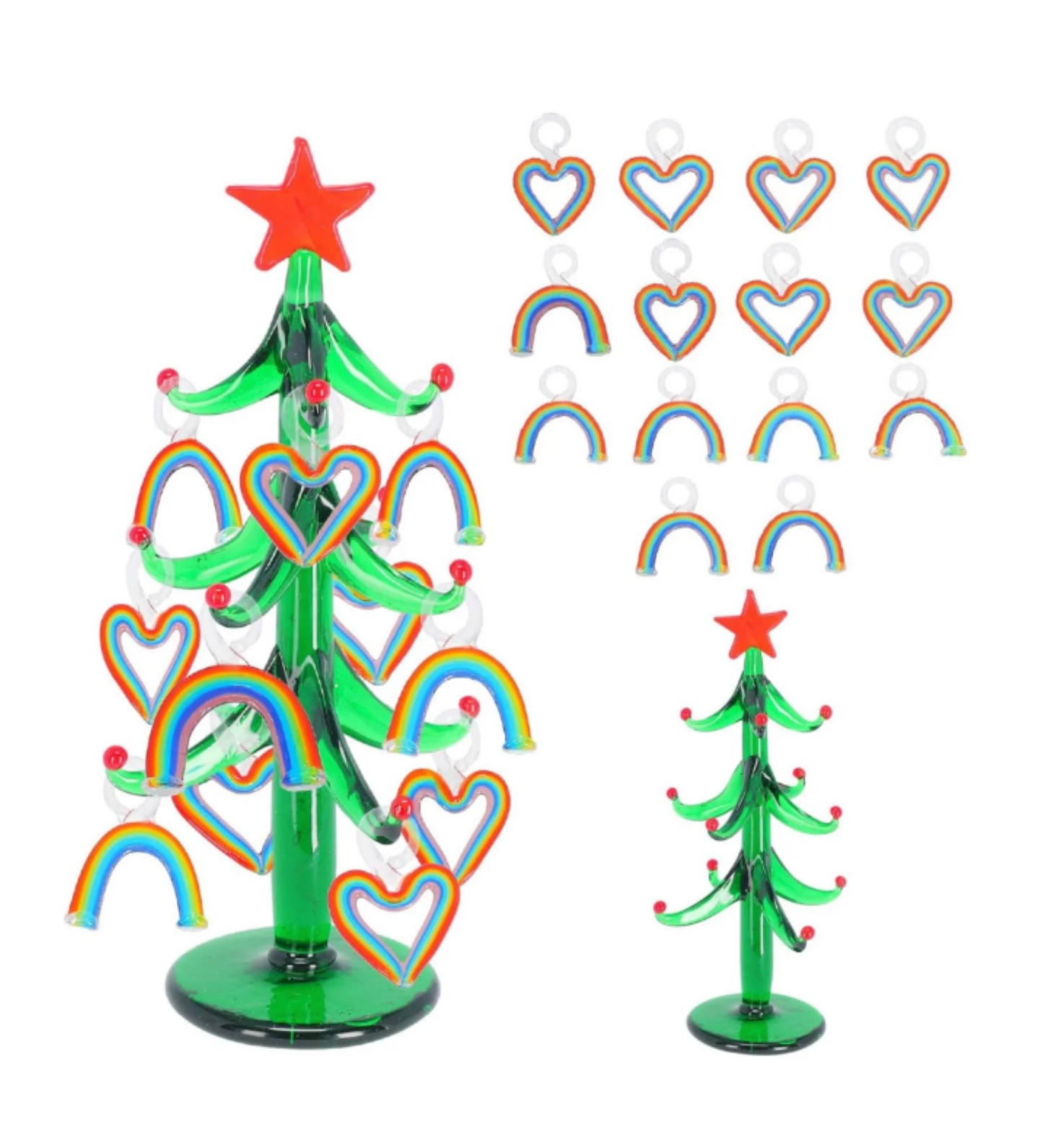 Love Is Love Rainbow Glass Christmas Tree Figurine 6”