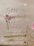 Pink Rose Mom “Greatest Gift” Glass Figurine | Handcrafted Mother’s Day Keepsake