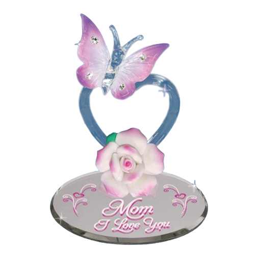 Crystals Butterfly, Mother’s Day Gift for Mom, Pink Butterfly Figurine, Family Keepsake Gift, Home Decor, Handcrafted Butterfly