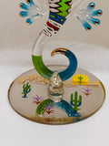 Climbing Gecko Figurine | Handcrafted Colorful Glass Lizard Art Decor
