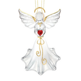 Angel Ornament Handcrafted Christmas Ornament Red hanging Decor Heart Ornament