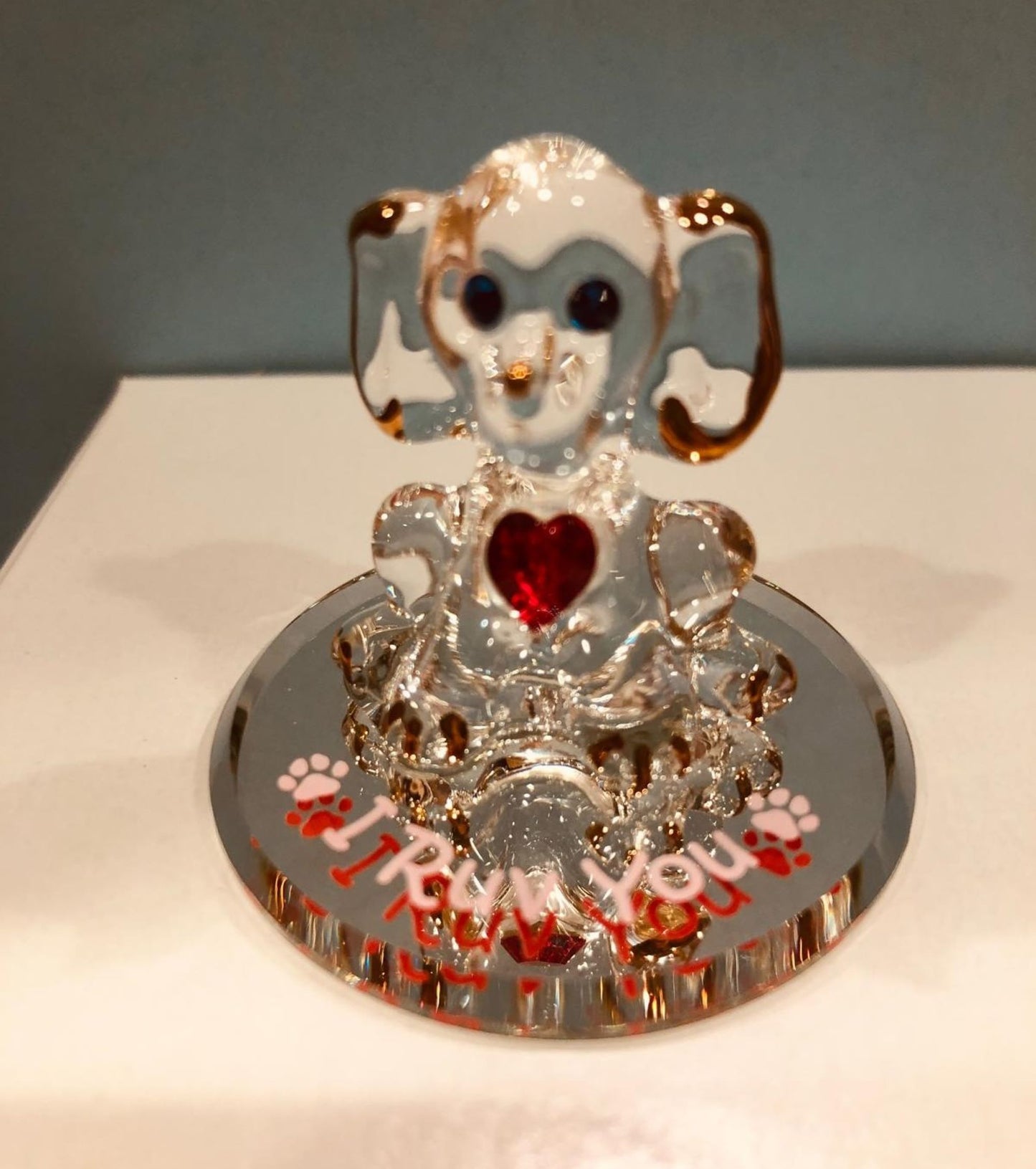 I Ruv You Puppy Figurine Gift Cute Dog Lover Gift Romantic Gift Idea