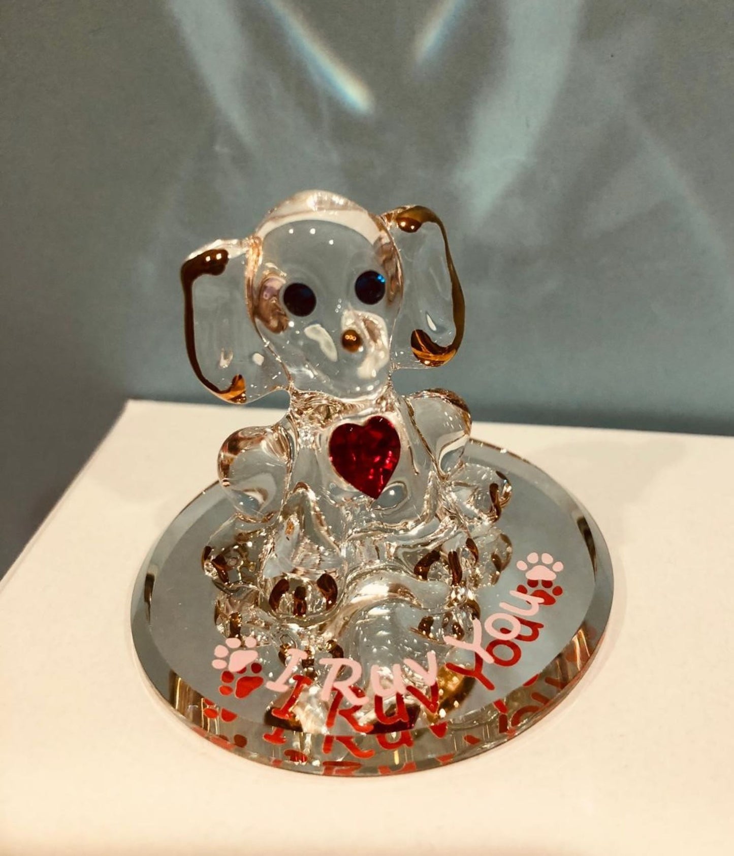 I Ruv You Puppy Figurine Gift Cute Dog Lover Gift Romantic Gift Idea