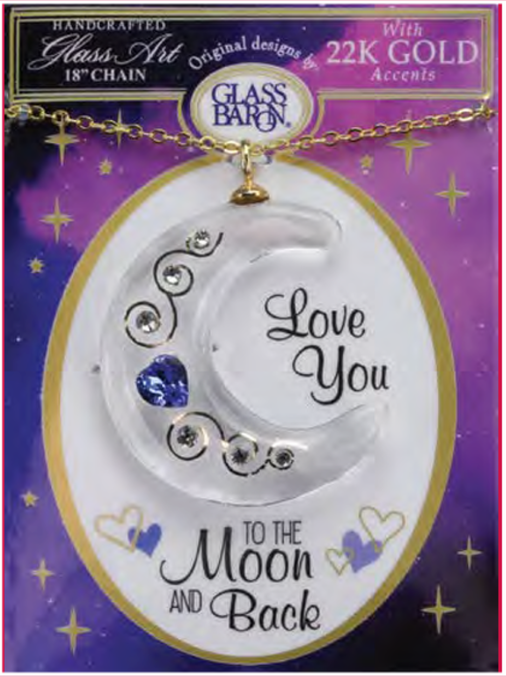 Handcrafted Love you the Moon and Back Necklace Anniversary Valentine's Jewelry Gift