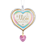 Christmas Ornament for Mom, Love You Mom Heart Ornament, Gift for Mom Home Décor