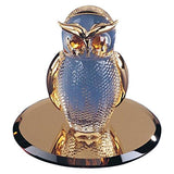 Clear and Gold Owl Figurine | Handcrafted Glass Owl with Gold Accents