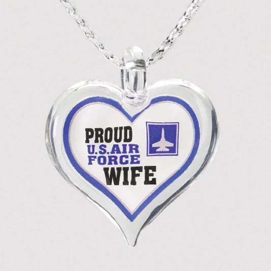 Air Force Wife Necklace, Air Force Spouse Necklace, Heart Necklace Gift for Wife, Christmas Gift for Wife, Anniversary Gift