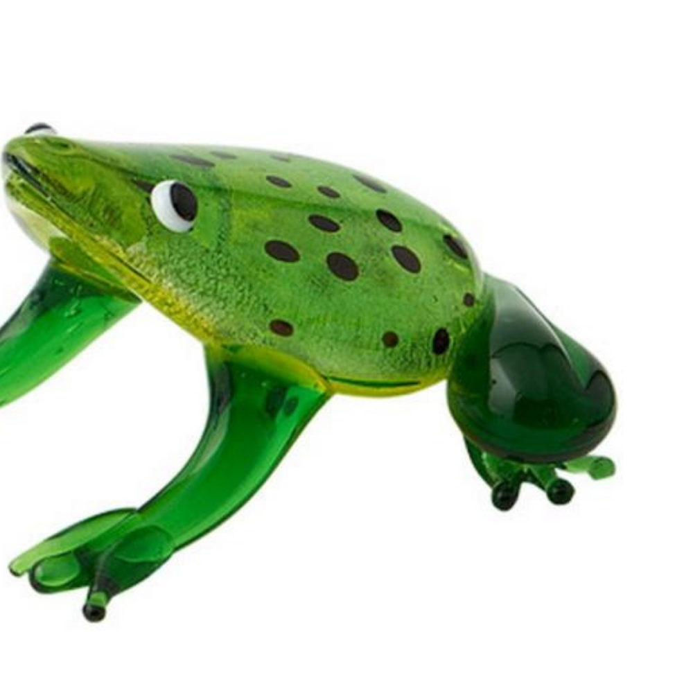 Milano Art Glass Frog Figurine Handblown Glass Animal Decor