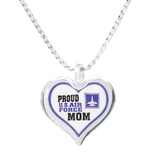 Proud U.S. Air Force Mom Heart Necklace with Pendant on 18" Silver Cord