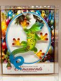 Christmas Gecko Ornament | Glass Gecko Holiday Tree Decoration