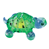 Bright Green Turtle Figurine Handcrafted Glass Collectible with Crystal Eyes