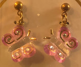 Pink Butterfly Earrings Handmade Jewelry Gift Dangle Drop Earrings