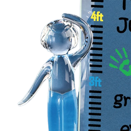 Mothers Day Gifts, Handcrafted Glass Figurine, Son Growth Chart, Keepsake Gift, Home Décor, Gift for Mom