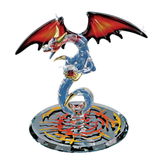 Crystal Fury Dragon Figurine | Handcrafted Glass Fantasy Decor with Crystal Ball