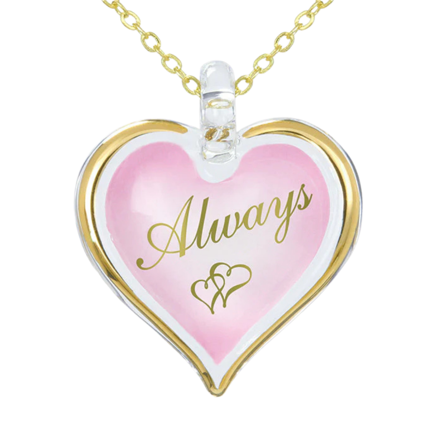 Always In My Heart Necklace Handcrafted Pink Heart Pendant Love Gift