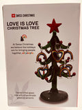 Love Is Love Rainbow Glass Christmas Tree Figurine 6”