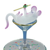 Martini Mouse Glass Figurine Handcrafted Collectible Party Decor Gift