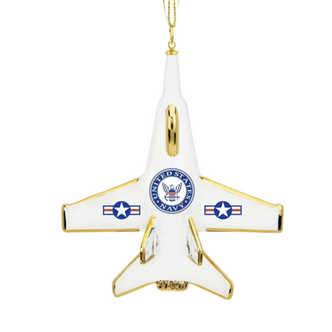 US Navy F-18 Jet Ornament, Handcrafted Navy Sailor Gift, Veteran Gift, Christmas Ornament