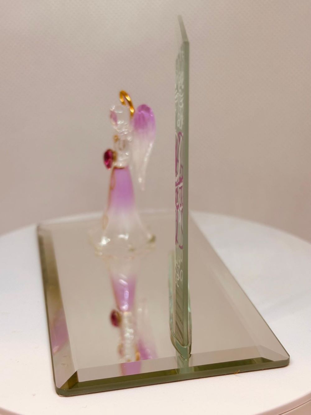 Angel By Your Side Glass Figurine | Handcrafted Angel with Crystal Heart Gift