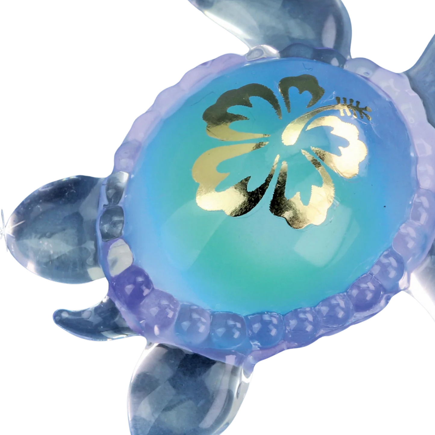 Baby Aloha Sea Turtle Figurine with Crystal Accents Handcrafted Glass Collectible