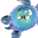 Baby Aloha Sea Turtle Figurine with Crystal Accents Handcrafted Glass Collectible