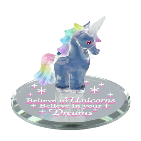 Handmade Unicorn Glass Figurine, Fairytale Unicorn Gift, Believe in Unicorns, Miniature Holiday Present