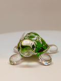 Lucky Green Turtle Figurine | Handcrafted Glass Turtle with Crystal Eyes