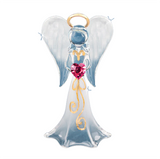 Angel Figurine, White Angelique Glass Angel, Handmade Angel Gift, Angel Statue, Holiday Gifts for Her/Him, Home Decor