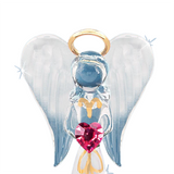Angel Figurine, White Angelique Glass Angel, Handmade Angel Gift, Angel Statue, Holiday Gifts for Her/Him, Home Decor