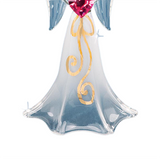 Angel Figurine, White Angelique Glass Angel, Handmade Angel Gift, Angel Statue, Holiday Gifts for Her/Him, Home Decor