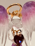 Lavender Angelique Figurine | Glass Angel Faith Gift Décor
