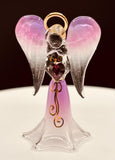 Lavender Angelique Figurine | Glass Angel Faith Gift Décor