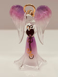 Lavender Angelique Figurine | Glass Angel Faith Gift Décor