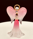 Red Angelique Figurine | Glass Angel Faith Gift with Crystal Heart
