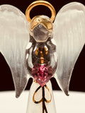 White Angelique Figurine | Glass Angel Faith Gift with Crystal Heart