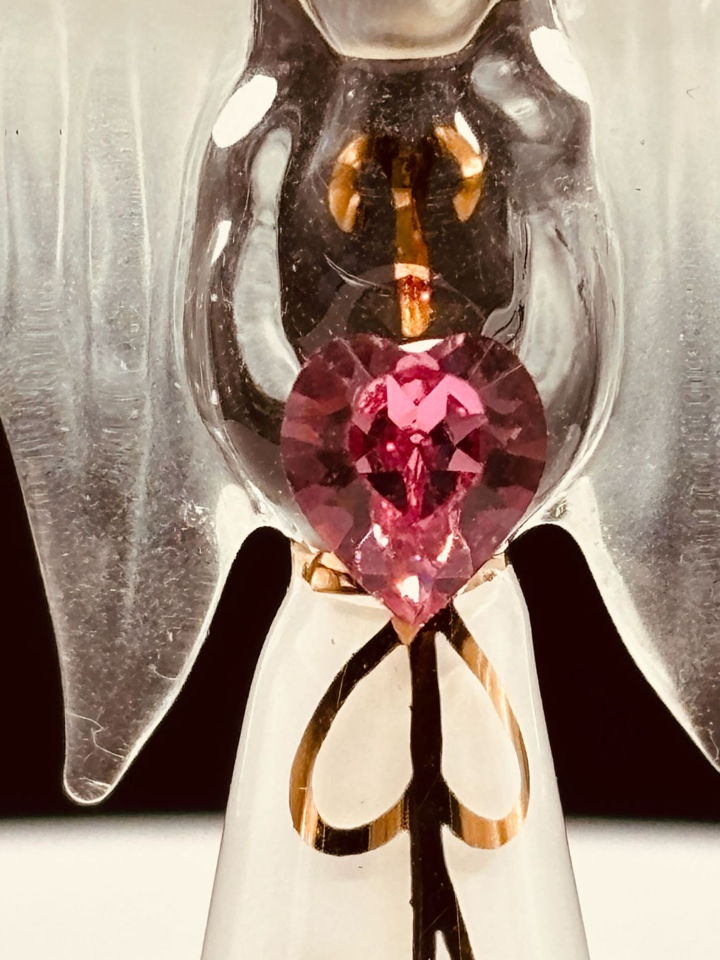 White Angelique Figurine | Glass Angel Faith Gift with Crystal Heart