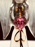 White Angelique Figurine | Glass Angel Faith Gift with Crystal Heart